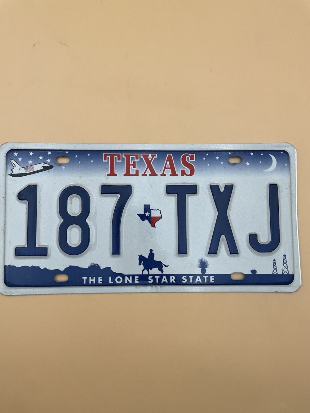 Texas License Plate The Lone Star State Used Space Shuttle Cowboy